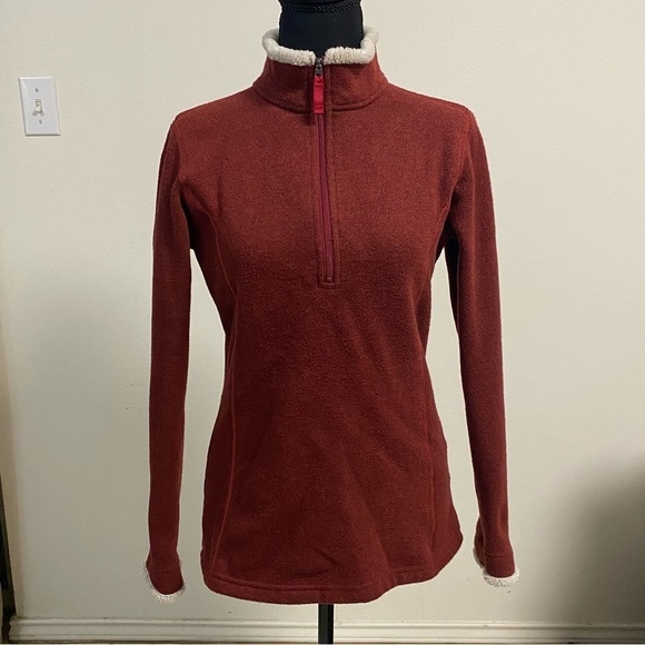 Kuhl Sweater Women’s Size Small Rust 1/4 Zip Alyssa Alfpaca Fleece Pull-Over - Picture 1 of 13